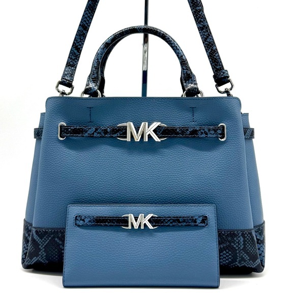Michael Kors Handbags - Michael Kors Large Reed Satchel Crossbody Bag & Matching Snap Wallet Denim